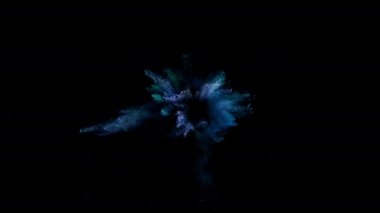 Süper ağır çekim renkli toz patlaması