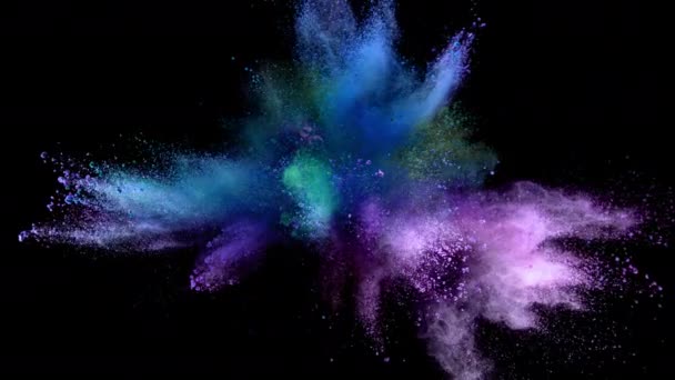Super cámara lenta de explosión de polvo de color — Vídeos de Stock