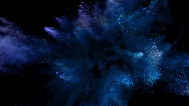 Süper ağır çekim renkli toz patlaması — Stok video
