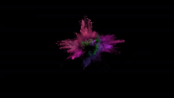 Super cámara lenta de explosión de polvo de color — Vídeo de stock