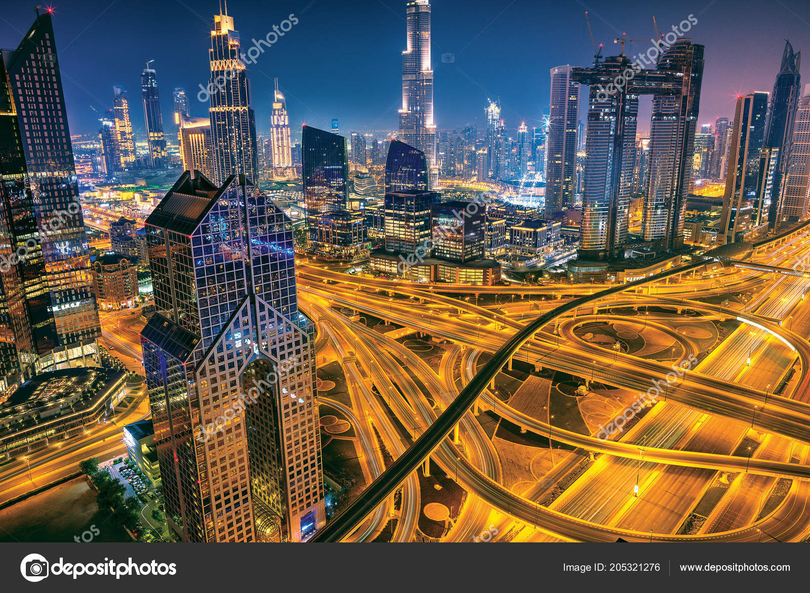 Fotos de Dubai Atardecer Vista Panorámica Del Centro Dubai Ciudad Super