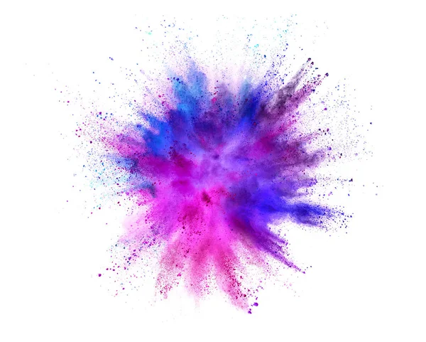 Explosion Coloured Powder Isolated White Background Abstract Colored Background — Stock Photo, Image