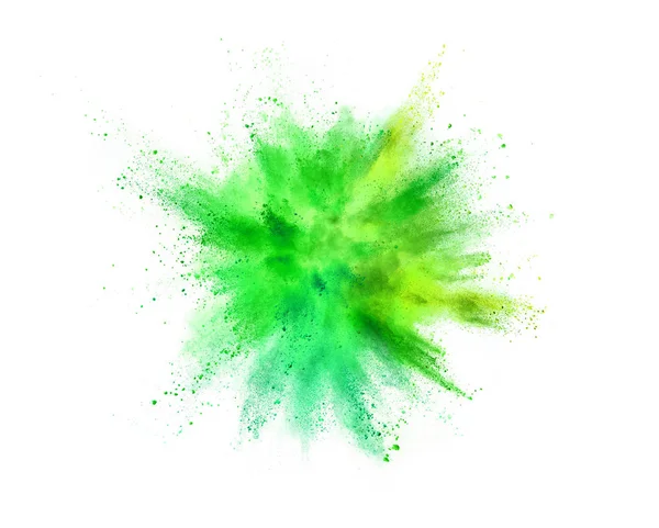 Explosion Von Farbigem Pulver Isoliert Auf Weißem Hintergrund Abstrakter Farbiger — Stockfoto