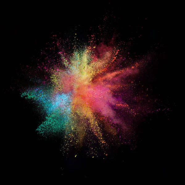 Взрыв Цветного Порошка Изолирован Черном Фоне Абстрактный Цветной Фон — стоковое фото