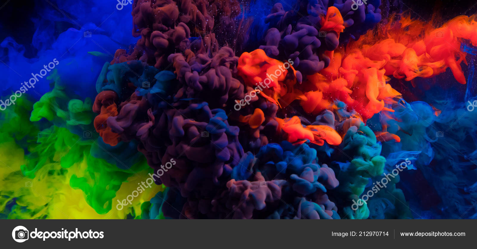Mix Coloured Inks Water Black Background Abstract Colored Background Stock  Photo by ©jag_cz 212970714