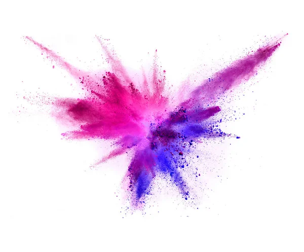 Explosion Coloured Powder Isolated White Background Abstract Colored Background — Stock Photo, Image