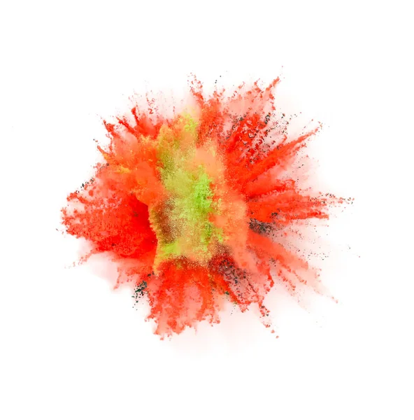 Взрыв Цветного Порошка Изолирован Белом Фоне Абстрактный Цветной Фон — стоковое фото