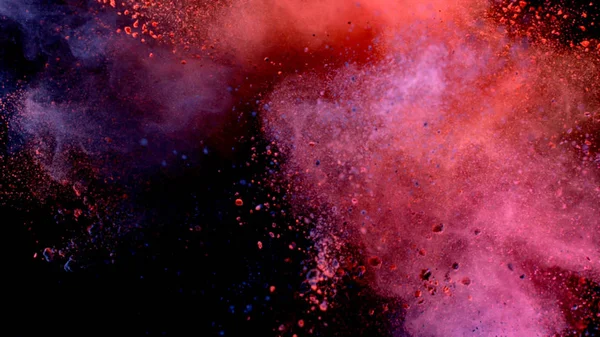 Explosion Coloured Powder Isolated Black Background Abstract Colored Background — Stock Photo, Image