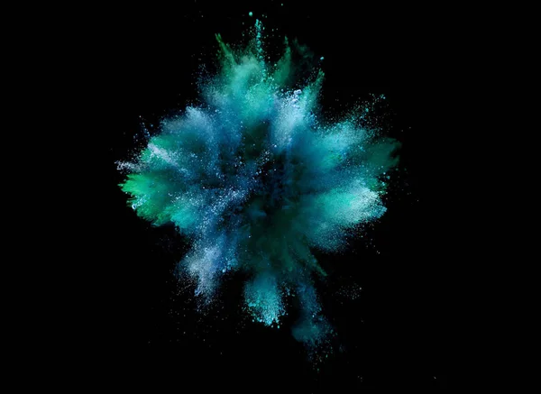 Explosion Coloured Powder Isolated Black Background Abstract Colored Background — Stock Photo, Image