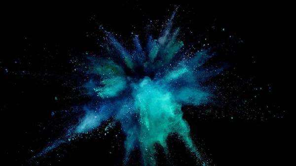 Explosion Coloured Powder Isolated Black Background Abstract Colored Background — Stock Photo, Image