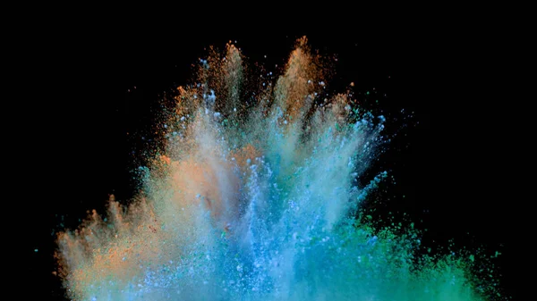 Explosion Coloured Powder Isolated Black Background Abstract Colored Background — Stock Photo, Image