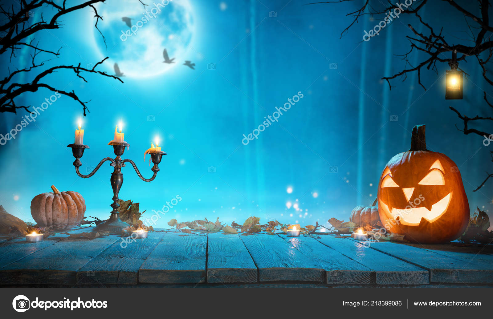 Spooky Halloween Pumpkin Forest Scary Halloween Background Free Space Text  Stock Photo by ©jag_cz 218399086