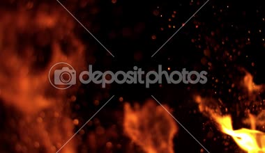 Süper Yavaş Ateş Patlaması Kara Arkaplanda izole edildi. Yüksek Hız Kamerası 'nda çekildi, 1000 fps.