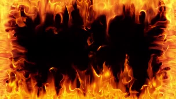Siyah Arka Planda Izole Edilmiş Çok Yavaş Bir Ateş Çerçevesi — Stok video