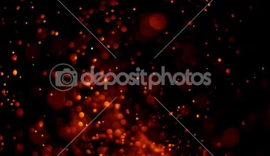 Siyah arka planda izole edilmiş çok yavaş ateş kıvılcımları. Yüksek hızlı kamera, 1000 fps.