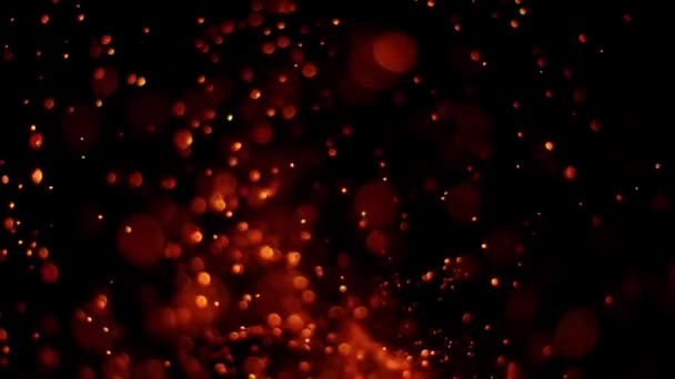 Super Zeitlupe Des Feuers Funkt Isoliert Auf Schwarzem Hintergrund Gefilmt — Stockvideo