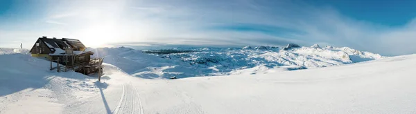 Beautiful Panoramic Winter Landscape Piste Winter Activities Sports Motive — Stock Photo, Image
