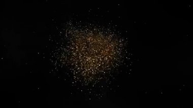 Siyah arka plan, düşük dof üzerinde süper ışıltılı, yavaş altın parçacıkları. Yüksek hız sinema Kamerası, 1000 fps üzerinde filme.