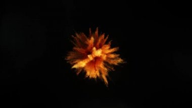 Beyaz arka plan üzerinde izole renkli toz patlaması süper ağır çekim. Yüksek hız sinema Kamerası Phantom Veo 4 k, 1000 fps üzerinde filme.