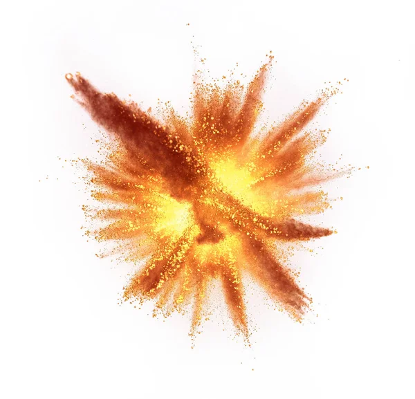 白い背景に分離された着色された粉体爆発 — ストック写真