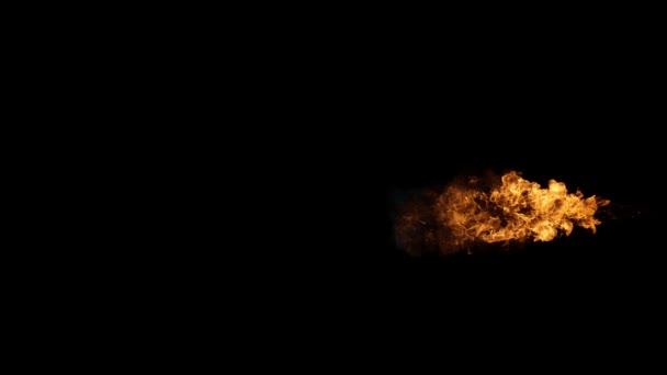 Super Zeitlupe Des Feuers Explosion Isoliert Auf Schwarzem Hintergrund Gefilmt — Stockvideo