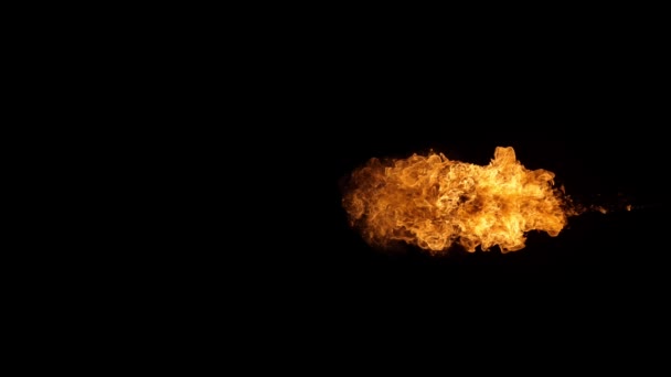 Movimento Super Lento Explosão Fogo Isolado Fundo Preto Filmado Câmera — Vídeo de Stock