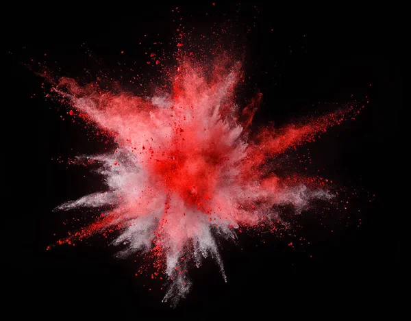 Explosion Gult Pulver Isolerad Svart Bakgrund Abstrakt Färgad Bakgrund — Stockfoto
