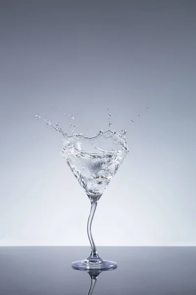 Glass Martini Drink Splashing Gin Free Space Text — Stock Photo, Image