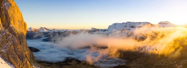 Splendide Cime Dolomitiche Vista Panoramica Aereo Grande Formato Fotografia Paesaggio — Foto Stock