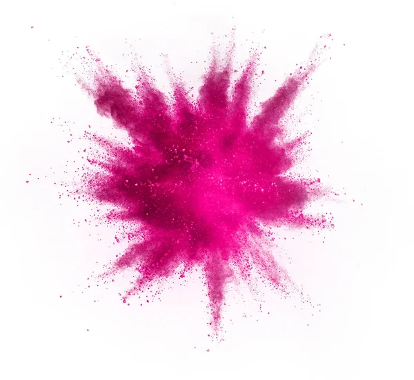 Explosion Purple Powder Isolated White Background Abstract Colored Background — Stock Photo, Image