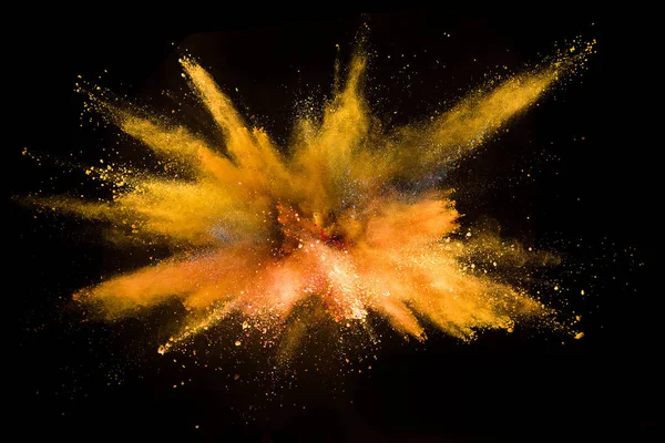 Explosion Poudre Colorée Isolée Sur Fond Noir Fond Coloré Abstrait — Photo