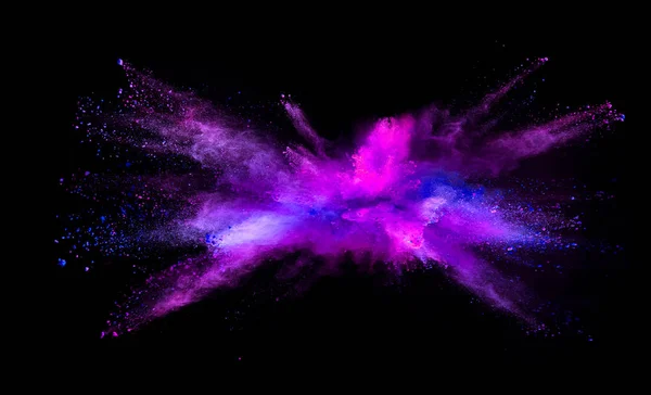 Explosion Colored Powder Isolated Black Background Abstract Colored Background — Stock Photo, Image