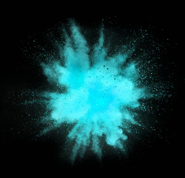 黒色の背景に分離された色粉の爆発 要旨色背景 — ストック写真