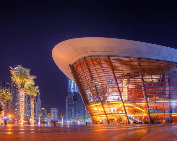 Dubaj Spojené Arabské Emiráty Února 2019 Hdr Noční Pohled Kultovní — Stock fotografie