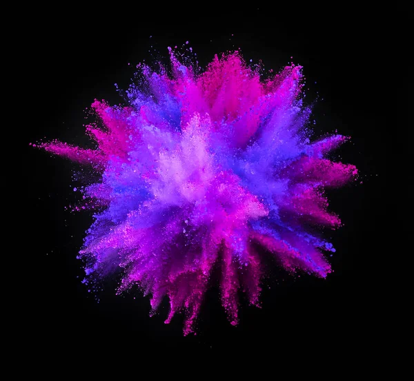 Esplosione Multi Polvere Colorata Isolata Sfondo Nero Movimento Congelamento Della — Foto Stock