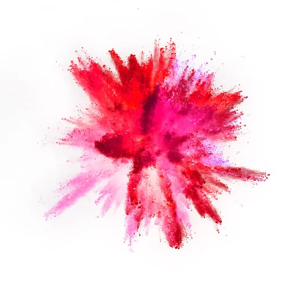 Explosión Polvo Multicolor Aislado Sobre Fondo Blanco Congelar Movimiento Textura —  Fotos de Stock