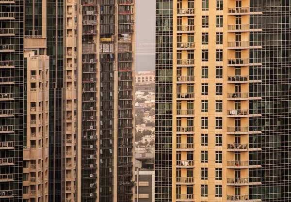 Крупный План Небоскребов Дубае Оаэ Современный Город Высоких Зданиях — стоковое фото