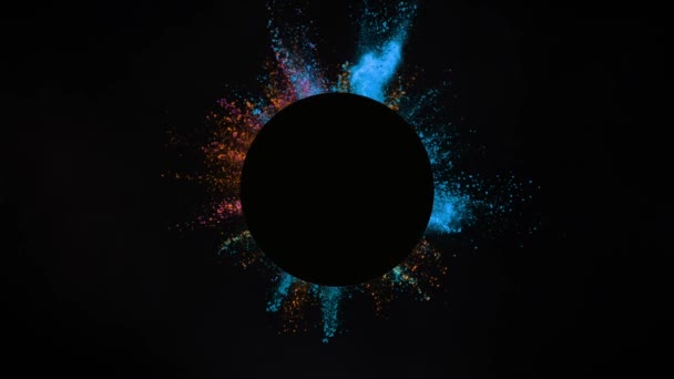 Nzev Mouvement Super Lent Explosion Poudre Colorée Avec Cercle Vide — Video