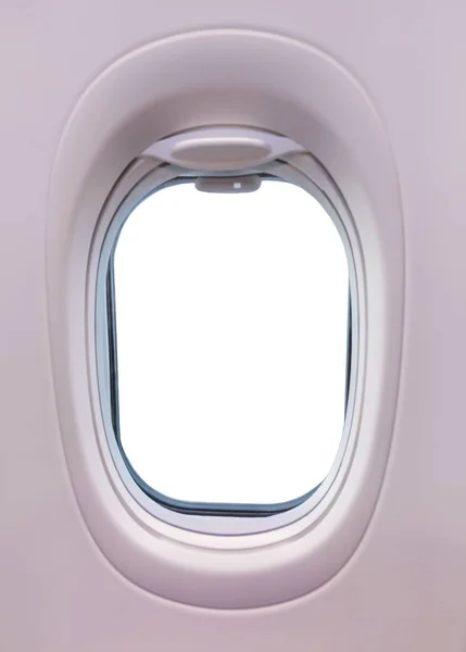 Ventana Avión Blanco Con Espacio Libre Para Texto Interior Del — Foto de Stock