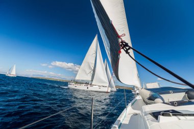 Yelken yelkenli yatlar rekabet. Yaz spor ve eğlence faaliyetleri.