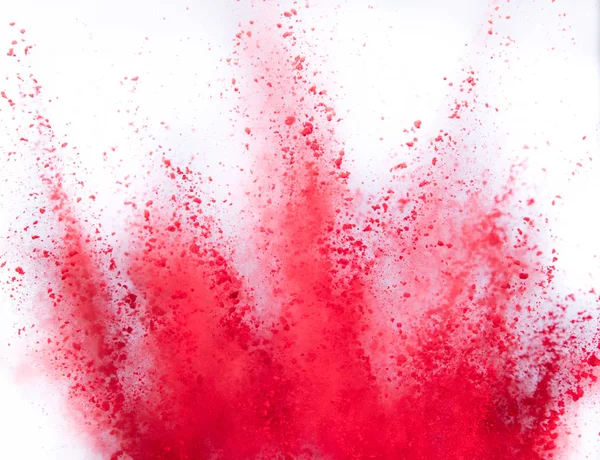 Разноцветный Взрыв Пороха Изолирован Белом Фоне Замораживание Движения Абстрактной Текстуры — стоковое фото