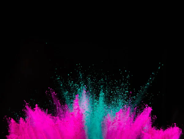 Explosion Colored Powder Isolated Black Background Abstract Colored Background — Stock Photo, Image