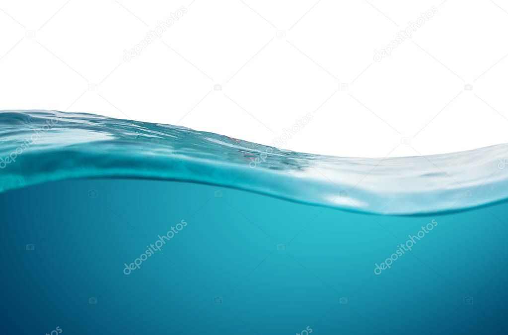 Water wave isolated on white background