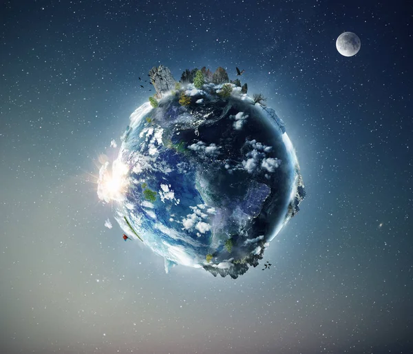 Полный обзор планеты Земля, составленный по изображениям НАСА — стоковое фото