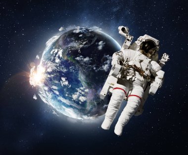 Uçan astronot yakın Dünya gezegeni işletim.