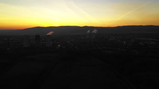 Vista Aérea Fábricas Químicas Por Sol Centrais Energia Fábricas Químicas — Vídeo de Stock