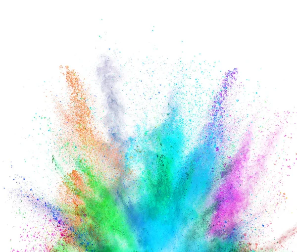 Explosión de polvo de color sobre fondo blanco — Foto de Stock
