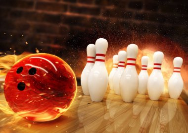 Bowling yerde haddeleme ateş topu ile vurdu