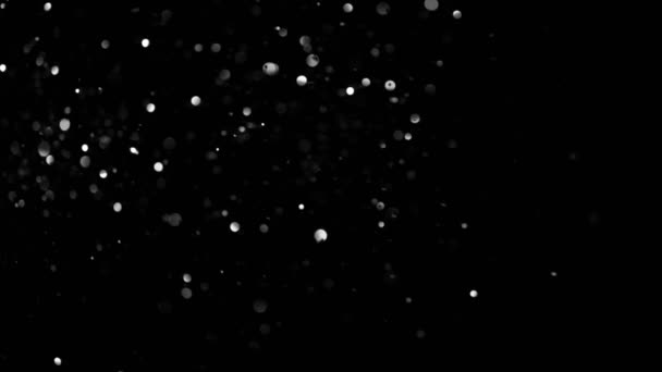 Siyah Arka Plan Üzerine Süper Işıltılı Yavaş Gümüş Parçacıkları Odak — Stok video