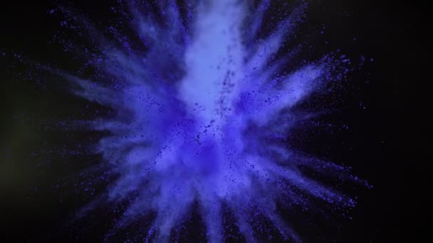 Сверхмедленное Движение Взрыва Цветного Порошка Изолировано Черном Фоне Съемки Камеру — стоковое видео